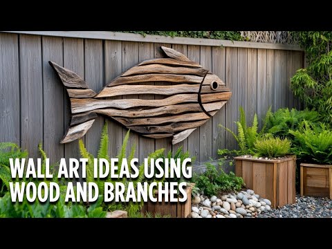 Simple and Creative Garden Wall Art Ideas Made from Reclaimed Wood and Branches