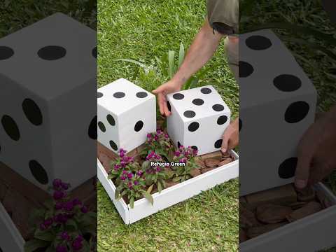 Decoração de jardim com dados!🎲🪴 #garden #diy #flowers
