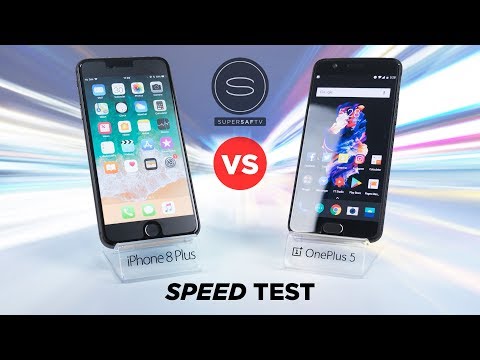 iPhone 8 Plus vs OnePlus 5 SPEED Test