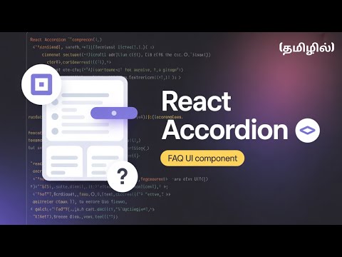 React Accordion Component 🔽  | FAQ UI Project for Interviews 🔥 | CodeWithAswin | Tamil