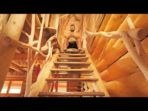 Making the STAIRS Took me Longer Than the HOUSE / OFF Grid LOG CABIN Building (S4 Ep3)
