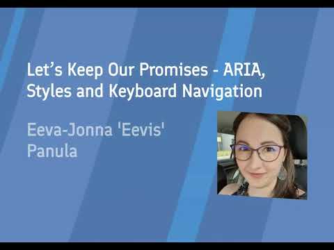 Eeva Jonna 'Eevis' Panula - Let’s Keep Our Promises - ARIA, Styles and Keyboard Navigation