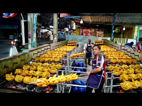2000 Chickens a Day! How Asian Master Chef Grills Huge Amounts of Chicken | Thailand Street Food