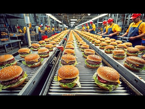 HOW MCDONALD'S BURGERS ARE MADE. FOOD PRODUCTION