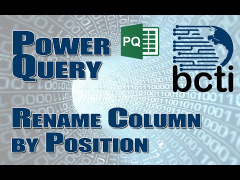Power Query - Rename Column by Position
