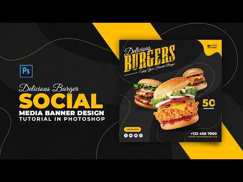 How to Design Burger Social Media Banner | Adobe Photoshop Tutorial | Speed Art | Grafix Mentor