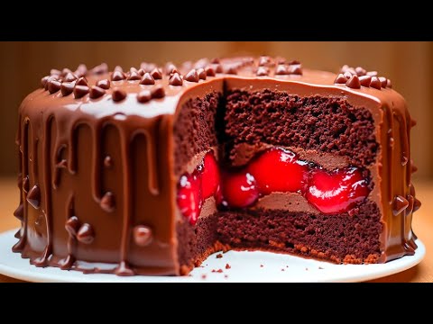 Keine Zeit einen Schokokuchen mit Erdbeeren zu backen? 🔥 Konditoren sind vom Rezept begeistert!