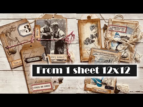 DIY Use Your Stuff 12x12 Books from 1 sheet (Step by step)