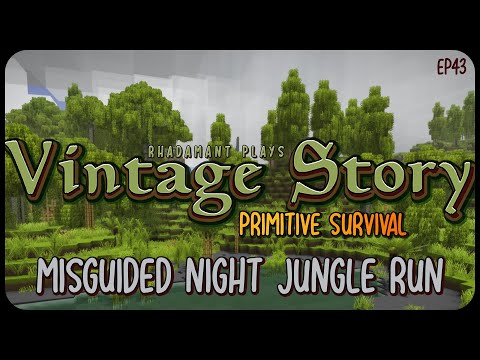 Misguided Night Jungle Run in Vintage Story Primitive Survival - Surviving Wilderness // EP43