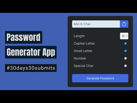 Password Generator App | JS Project For Beginners
