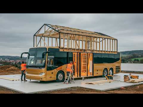 A Man Turns an Old Mercedes Bus into a Cozy Home on Wheels | Timelapse by @enancinar