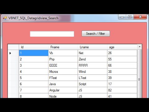 VB.NET And SQL - Datagridview Search Data Using Visual  Basic .Net [ with source code ]