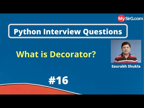 What is decorator in Python? | Python Interview Questions | MySirg.com