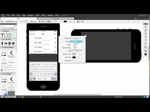 Lucidchart Capas y disenos de iOS prototipos web