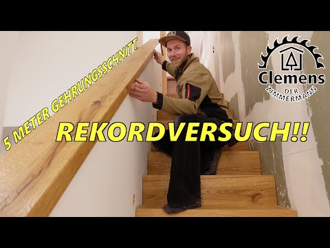 HOW TO: Treppenhandlauf aus Parkett herstellen! Die wohl längsten Gehrungsschnitte auf YouTube