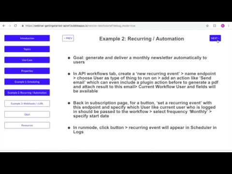 Bubble Webinar 4 - API Workflows