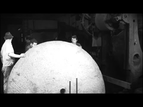 Installing a Massive Hand Cut Grindstone in 1971