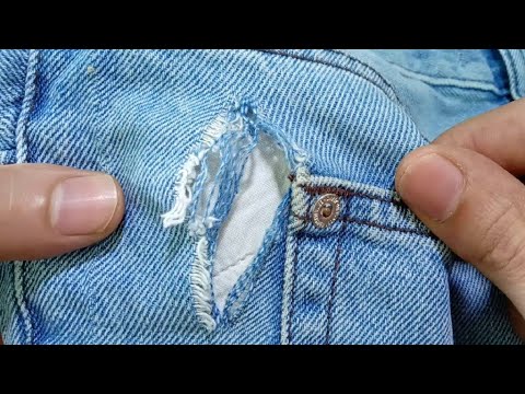 Learn how to invisibly fix a hole in jeans / keep your jeans