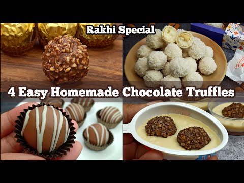 4 Homemade Chocolate Truffle Recipe: Ferrero Rocher, Raffaello, Kinder Joy, & Cream Cheese Truffle