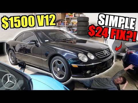 Fixing Our CHEAP $1500 Mercedes CL600 V12 For Only $24!!
