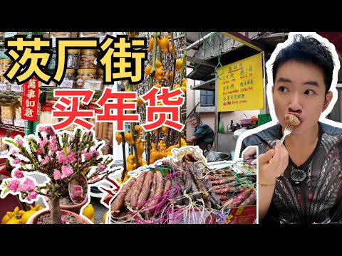 [茨厂街龙年新春特辑] 买年货，海味腊肉，现炸花生角，姐妹档客家大埔面，猪网油蚝豉，凤凰饼家鸭蛋卷，榴莲挞，逛花市，各种年饼！2024 CNY at Petaling Street [ENG SUB]