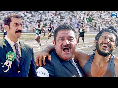 मिल्खा सिंह के जित से पाकिस्तान की ज़मीन पर फहराया भारत का तिरंगा | Bhag Milkha Bhag मूवी सीन