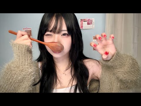 ASMR(Sub) Wooden Spoon Mouth Sounds