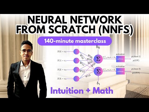 Neural Network From Scratch (NNFS): A 140-minute lecture | Intuition + Mathematical foundation