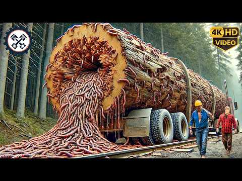 Extreme Dangerous Big Logging Wood Truck Driving Skill | Monster Stump Removal Excavator #37