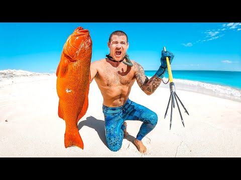 Catch And Cook With Hand Spear On Remote Island (VS THE BOYS)