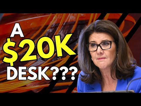 REVEALED: the $20,000 desk sitting in Parliament House storage.