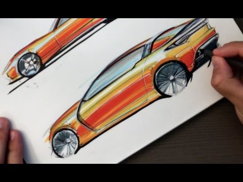 How to Sketch a Car in Slight Perspective View