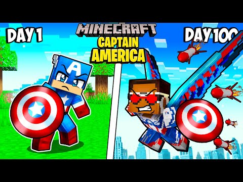 I Survived 100 Days as CAPTAIN AMERICA in Minecraft