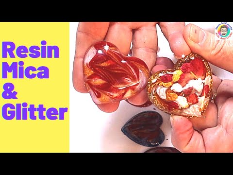 Easy Resin Feathering Effect Using Mica Powder and Glitter (Sparkly)