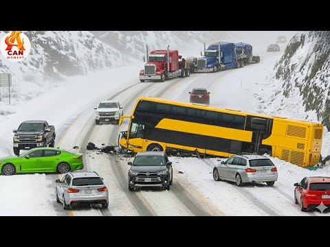 Icy Road Madness Caught on Camera - Extreme Snowstorm Crashes #26