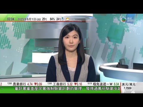無綫TVB 0200新聞報道|《民營經濟促進法》5.20起實施|美國經濟3年來首現萎縮 特朗普稱屬拜登遺留問題|中國海警黃岩島執法巡查 菲律賓加強與日本及新西蘭軍事及安全領域合作|20250501