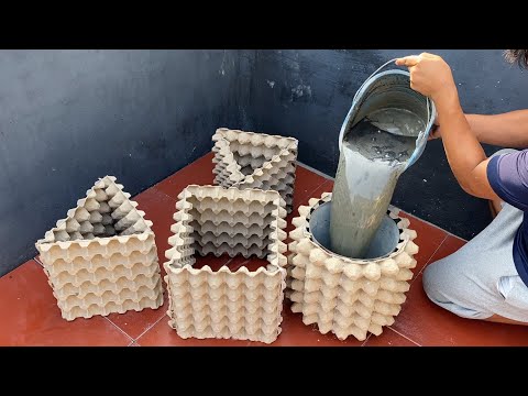 Unique egg tray flower pot ideas / How to make handmade flower pots at home / flower pot craft