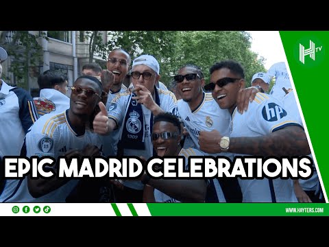 AMAZING scenes as Real Madrid celebrate winning Champions League & La Liga 🎉