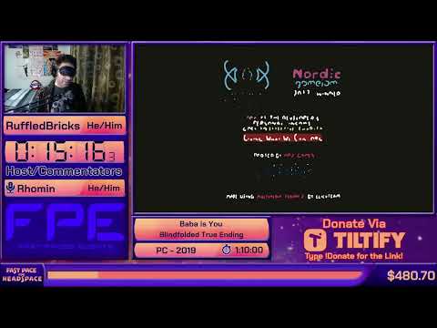Baba is You (Blindfolded True Ending) by RuffledBricks in 59:09 - FPFH2023
