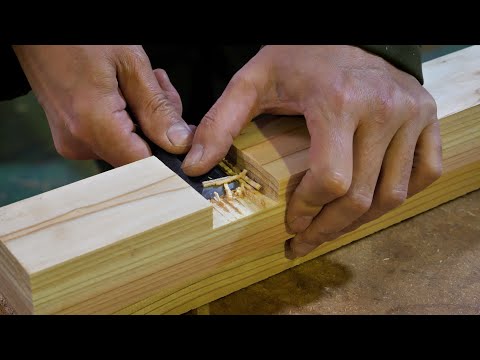 Precise joints and marking knife mastery—full process of a giant table's base