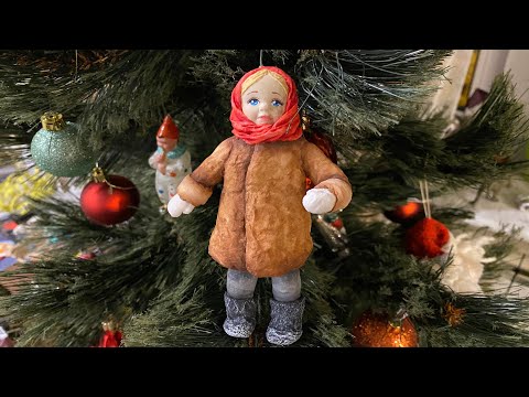 Роспись ватной ёлочной игрушки. Часть 1