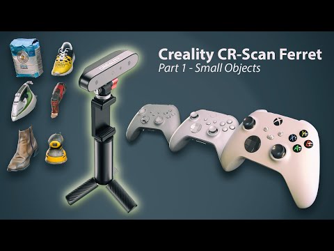 CR-Scan Ferret Part 1 - Small object scan tests with a turntable and laptop! Creality
