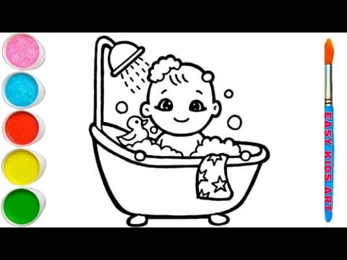 Create a Charming Drawing of a Baby in a Bathtub ππΆ | Easy & Cute Baby Sketch Tutorial
