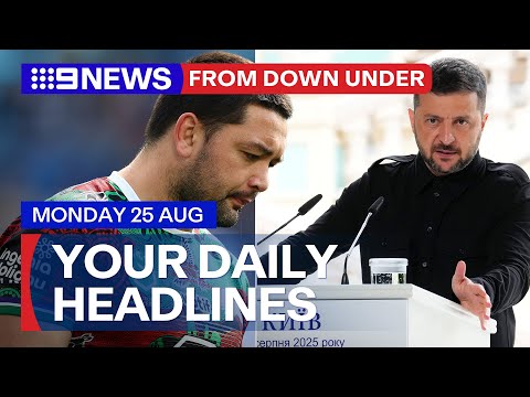 Zelensky vows to fight for freedom; Aussie sports star charged with drug supply | 9 News Australia
