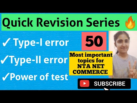 Type-I error|| Type-II error|| Power of test|| NTA UGC NET COMMERCE|| By: Navneet Kaur π
