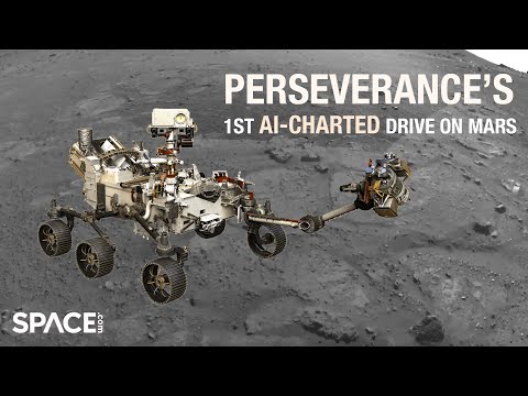 Perseverance rover's 1st AI-charted drive on Mars time-lapsed