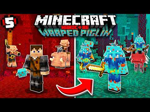 I Built a Warped Piglin Village in Minecraft Hardcoreβ¦