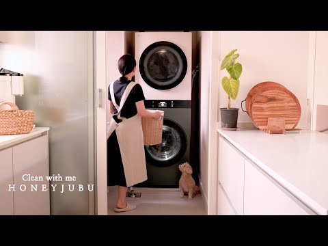 Waking up at 5 am, laundry routine for a clean house / Clean with me
