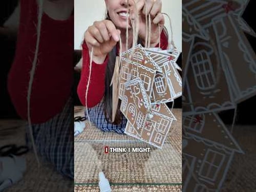 Make these mini cardboard gingerbread houses with me π«Άπ»#craftyfun #christmasdecor #craftychristmas