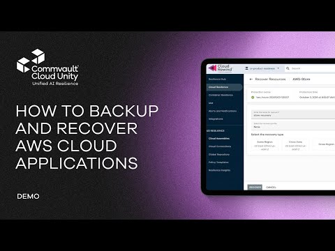 How to Backup and Recover AWS Cloud Applications | Commvault Cloud Rewind Demo